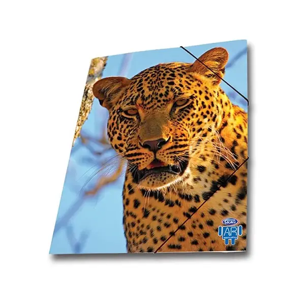 Mapa carton A4 cu elastic si model Skag leopard