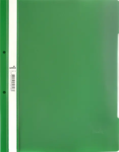 Mapă cu mecanism și perforație Umix - Premium, A4, verde