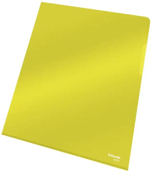 Mapa plastic A4 cristal cu doua deschideri 25/set Esselte galben
