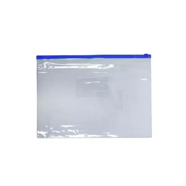Mapa plastic cu fermoar zip, A5, 120 microni, transparent