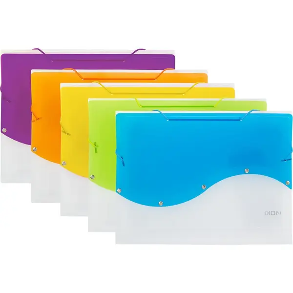 Mapa plastic Noki cu elastic, A4, diverse culori, 12 separatoare