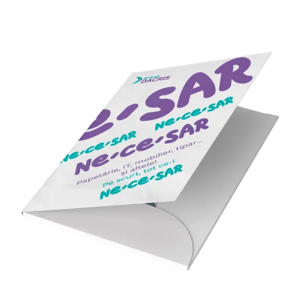Mapa standard format închis 218 × 307 mm carton DCM 350 g/mp tipar policromie față Mapa standard format închis 218 × 307 mm carton DCM 350 g/mp tipar policromie față