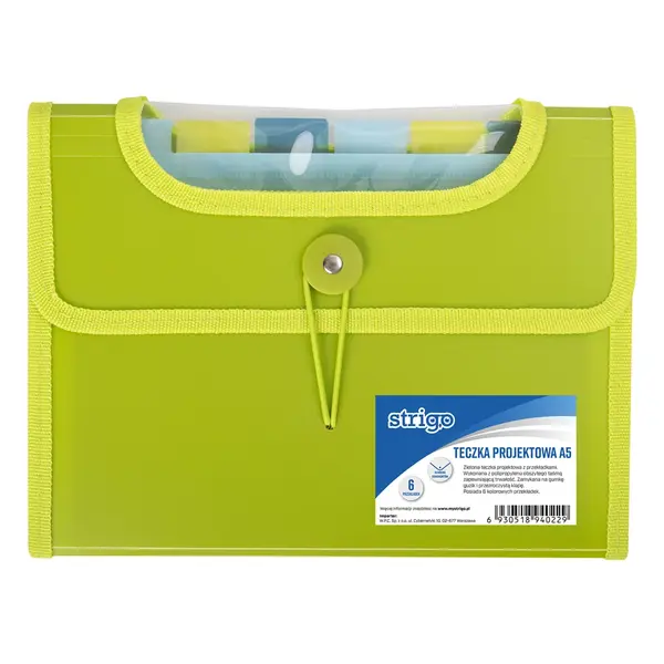 Mapa Strigo Plastic Extensibil A5, 6 Compartimente, Verde