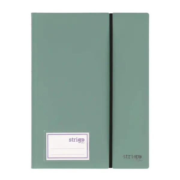Mapa Strigo, PP, A4, cu elastic, 20 folii protectie, verde deschis