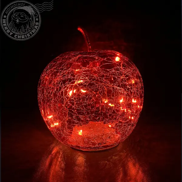 Mar decorativ rosu cu 20 led-uri 16 cm