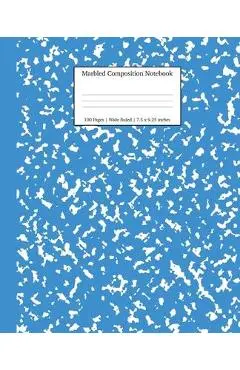 Marbled Composition Notebook: Blue Marble Wide Ruled Paper Subject Book - Young Dreamers Press