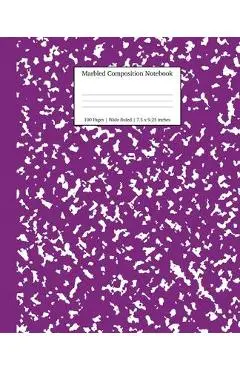 Marbled Composition Notebook: Purple Marble Wide Ruled Paper Subject Book - Young Dreamers Press