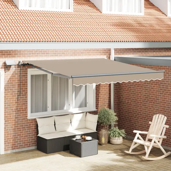 Marchiza manuala retractabila Gossi cu led bej 350x250 cm, material de inlocuire pentru marchiza Gossi pentru cadru de 3.5x2.5 m bej