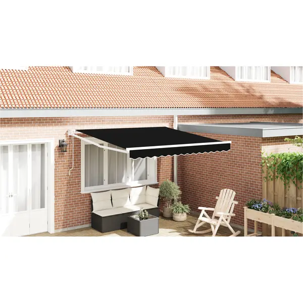 Marchiza retractabila automata Gossi negru 350x250 cm, material de inlocuire pentru marchiza Gossi pentru cadru de 3.5x2.5 m negru