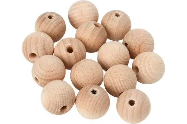 Margele din lemn pentru activitati crafts, 10 piese, 20 mm