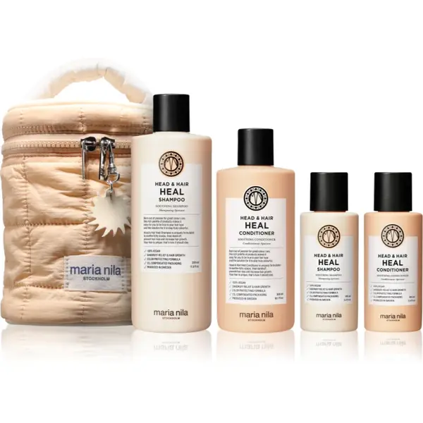 Maria Nila Head & Hair Heal Beauty Bag set cadou impotriva matretii si caderii parului 4 buc