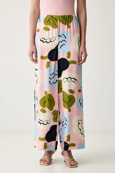 Marimekko pantaloni wide leg pentru femei din vâscoză