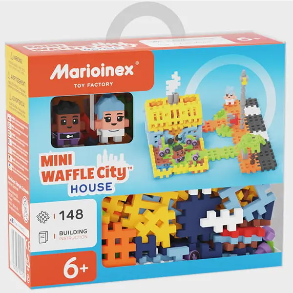 Marioinex Set de construit cu blocuri, Marioinex Mini Waffle, Orasul: Casa, 148 piese