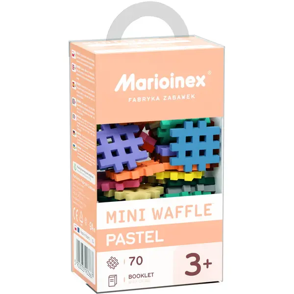 Marioinex Setul de blocuri Marioinex Waffle Mini Pastel, 70 piese, varsta peste 3 ani