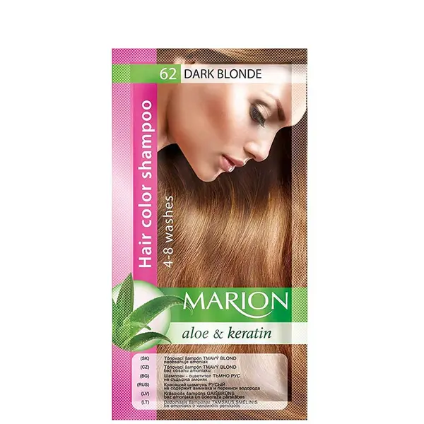 Marion Aloe & Keratin Hair Color Shampoo 4-8 washes 40ml - 62 - Dark Blonde