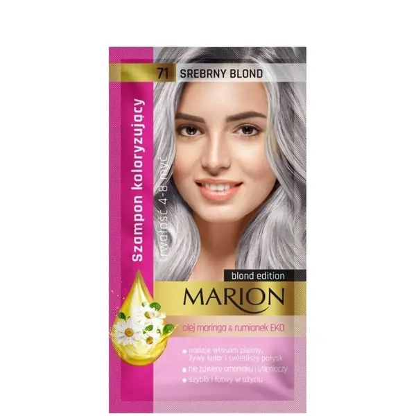 Marion Aloe & Keratin Hair Color Shampoo 4-8 washes 40ml - 71 - Silver Blonde
