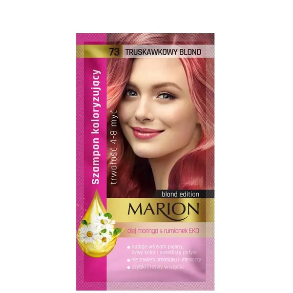 Marion Aloe & Keratin Hair Color Shampoo 4-8 washes 40ml - 73 - Strawberry Blonde