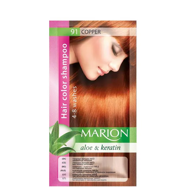 Marion Aloe & Keratin Hair Color Shampoo 4-8 washes 40ml - 91 - Copper