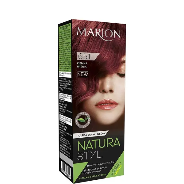 Marion Natura Styl Permanent Color Hair Dye 80ml - 651 - Black Cherry