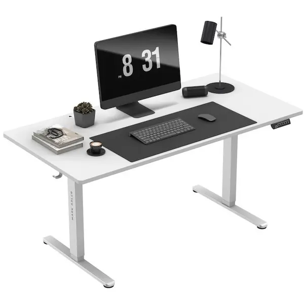Mark Adler Birou electric Mark Adler Leader 7.6, inaltime reglabila 72-118 cm, dimensiuni 160 x 80 cm, greutate maxima 70 kg, Suport pentru casti, Alb
