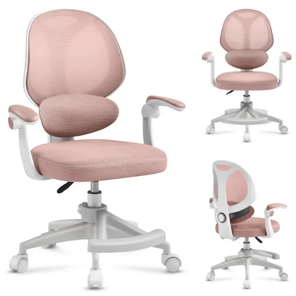 Mark Adler Scaun de birou pentru copii, Mark Adler Junior 4.5, rotativ, roti cu functie de blocare, Ergonomic, Roz