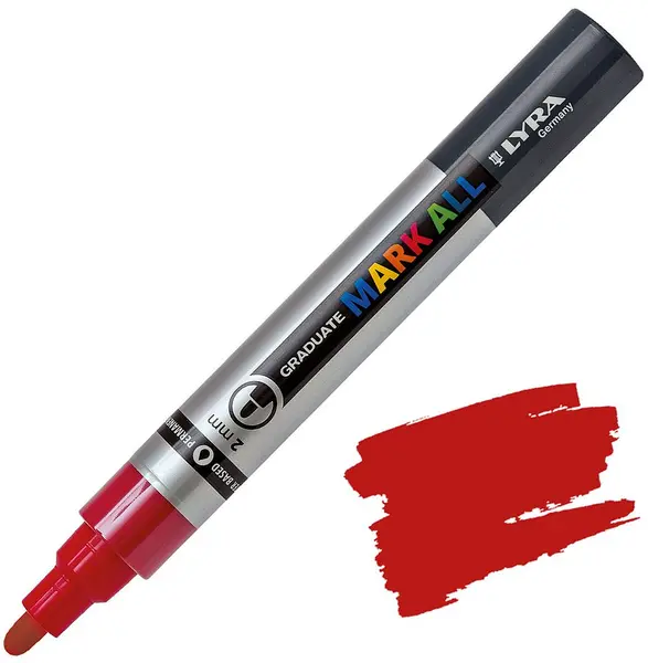 Marker acrilic Lyra Graduate Mark All - 2.0 mm, roşu