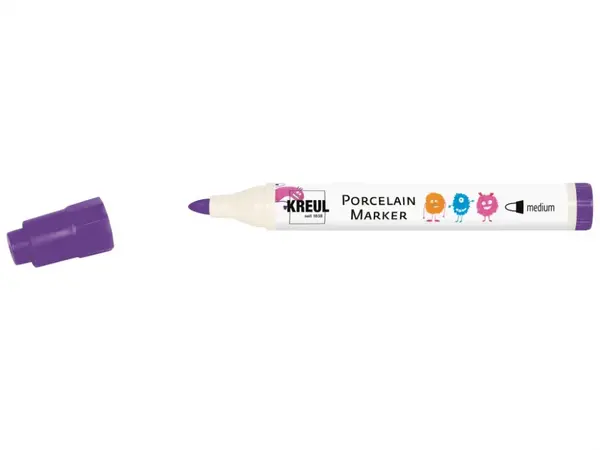 Marker copii Kreul Medium pentru portelan, varf mediu 2-4 mm, 12 culori