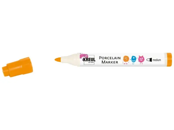 Marker copii Kreul Medium pentru portelan, varf mediu 2-4 mm, 12 culori
