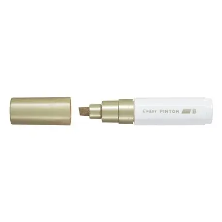 Marker cu vopsea pe baza de apa, varf tesit 8mm,Pilot Pintor Metalic, auriu metalizat