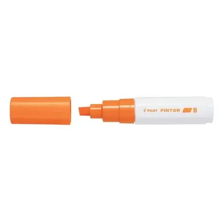 Marker cu vopsea pe baza de apa, varf tesit 8mm,Pilot Pintor, orange