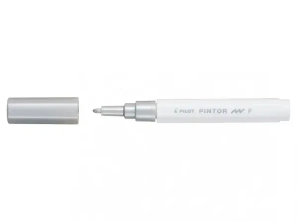 Marker cu vopsea Pilot Pintor F argintiu metalic 1.00 mm varf rotund Marker cu vopsea Pilot Pintor F argintiu metalic 1.00 mm varf rotund