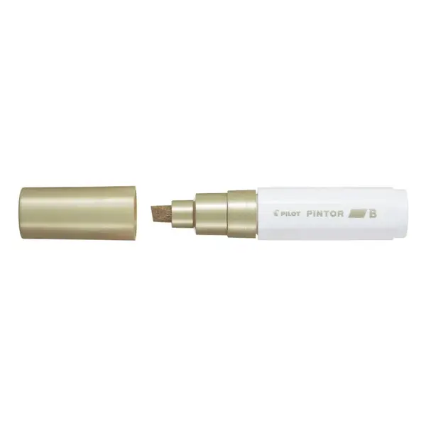 Marker cu vopsea Pilot Pintor Metalic B culori metalizate 8 mm varf tesit Marker cu vopsea Pilot Pintor Metalic B culori metalizate 8 mm varf tesit auriu