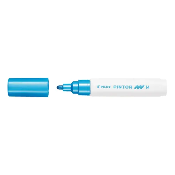 Marker cu vopsea Pilot Pintor Metalic M culori metalizate 1.4 mm varf rotund Marker cu vopsea Pilot Pintor Metalic M culori metalizate 1.4 mm varf rotund albastru