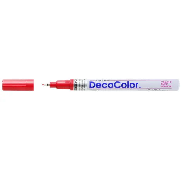 Marker cu vopsea Uchida DecoColor 140 varf extrafin 0.8 mm Marker cu vopsea Uchida DecoColor 140 varf extrafin 0.8 mm rosu