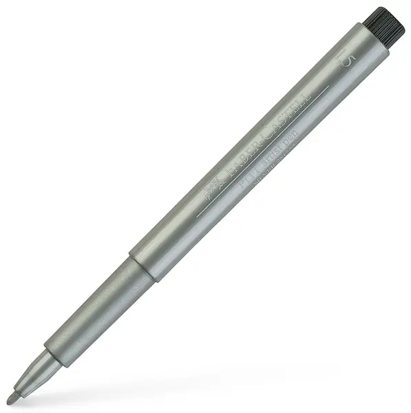 Marker Faber-Castell Pitt Artist - Argintiu, 1.5 mm