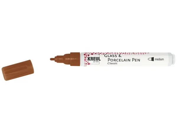 Marker Kreul Classic Medium pentru sticla si portelan, varf mediu 2-4 mm,16 culori