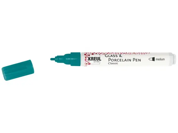 Marker Kreul Classic Medium pentru sticla si portelan, varf mediu 2-4 mm,16 culori