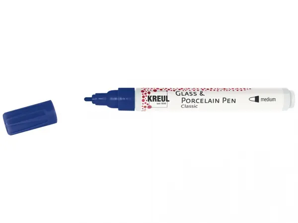 Marker Kreul Classic Medium pentru sticla si portelan, varf mediu 2-4 mm,16 culori