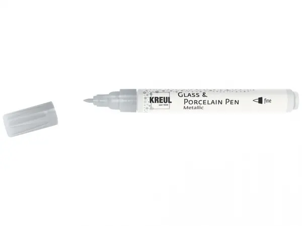 Marker Kreul Metallic Fine pentru sticla si portelan,varf fin 1-2 mm, 2 culori
