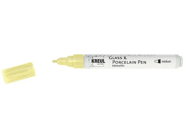 Marker Kreul Metallic Medium pentru sticla si portelan, varf mediu 2-4 mm, 10 culori