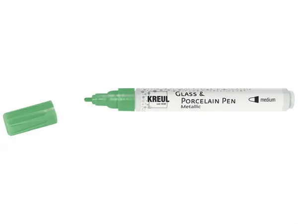 Marker Kreul Metallic Medium pentru sticla si portelan, varf mediu 2-4 mm, 10 culori