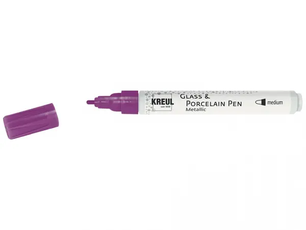 Marker Kreul Metallic Medium pentru sticla si portelan, varf mediu 2-4 mm, 10 culori