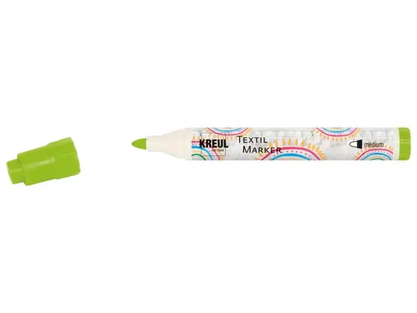 Marker Kreul pentru textile, varf mediu 2-4mm, 18 culori