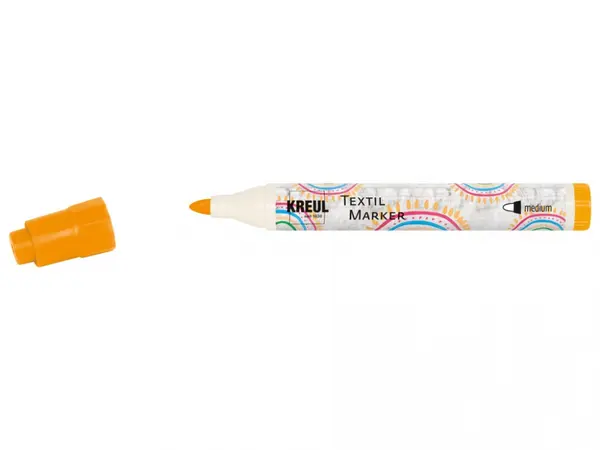 Marker Kreul pentru textile, varf mediu 2-4mm, 18 culori