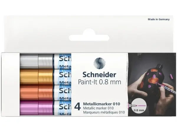 Marker metalic Paint-It 010 0,8 mm,4 bucati set,4 culori