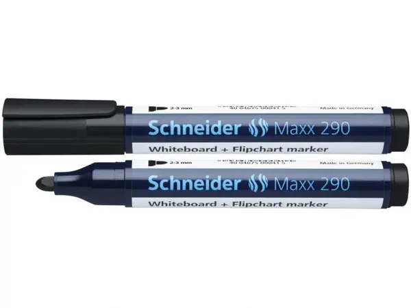 Marker pentru whiteboard cu varf rotund,model Schneider Maxx 290,8 culori