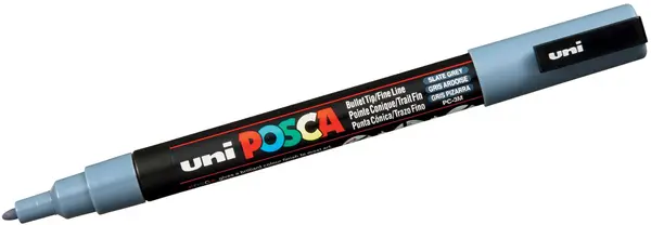 Marker permanent cu varf rotund Uni Posca - PC-3M, 1.5 mm, ardezie gri