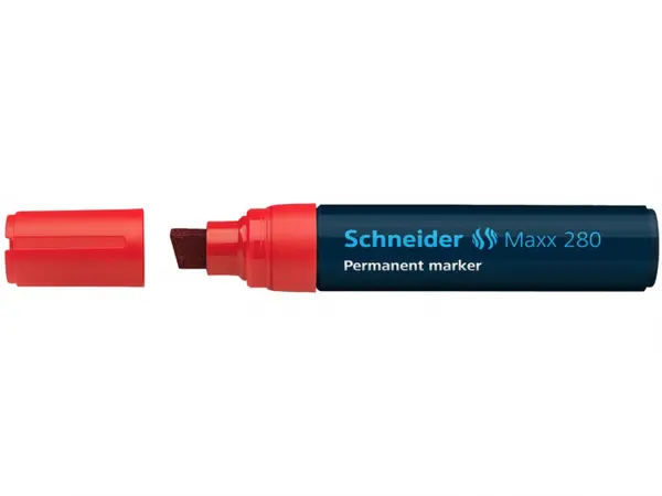 Marker permanent cu varf tesit, model Schneider Maxx 280,4 culori