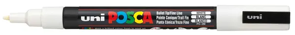 Marker permanent pe baza de apa Uniball Posca - Alb, 0.7 mm
