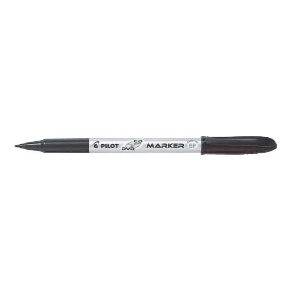 Marker permanent pentru CD/DVD Pilot Begreen 0.6 mm varf rotund negru